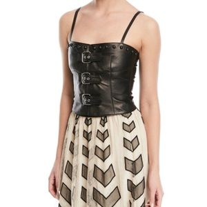 RED VALENTINO Leather Buckle-Front Corset. New!!!